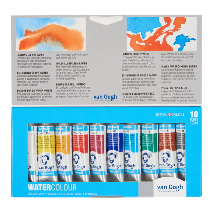 Van Gogh Set d'aquarelles avec 10 couleurs en tubes de 10 ml Van Gogh Set d'aquarelles avec 10 couleurs en tubes de 10 ml